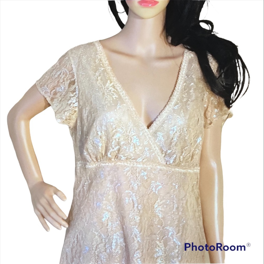 Cream with Gold Lace Top
